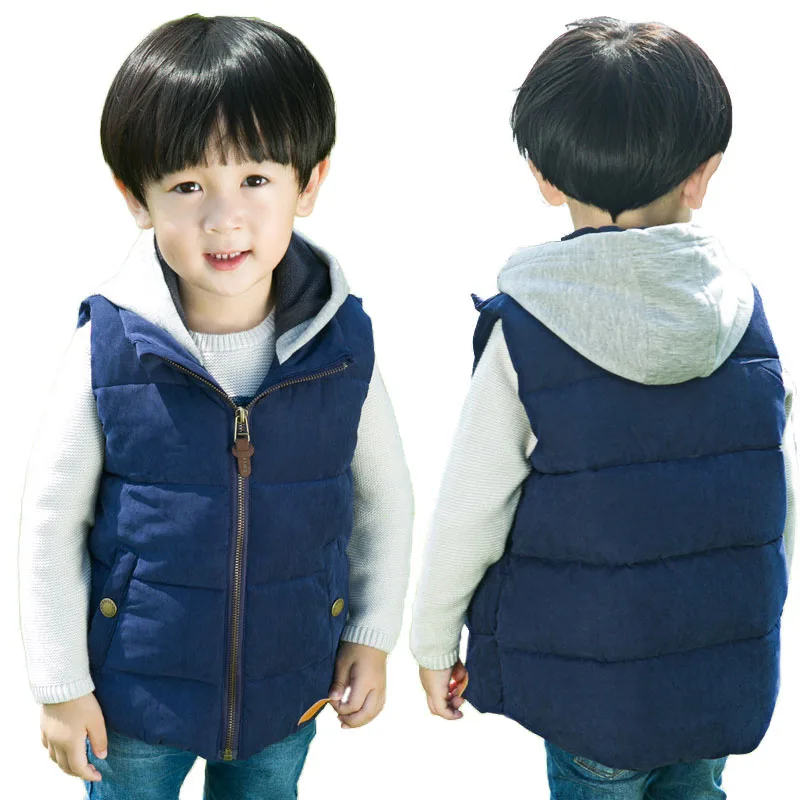 Kids Vest Boys Girls Hooded Jackets Children Hoodies Vests Warm Jacket