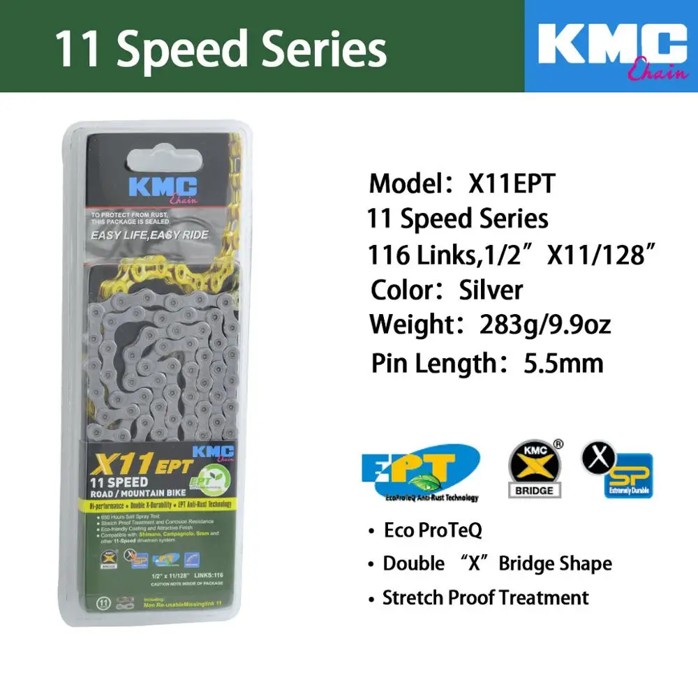 Top KMC X11 X10 Bicycle Chain 9S 10S 11S Bicycle Chain 116L With Original box and Magic Button for Mountain/Rod Bike Bicycle Parts 4 Top KMC X11 X10 Bicycle Chain 9S 10S 11S Bicycle Chain 116L With Original box and Magic Button for Mountain/Rod Bike Bicycle Parts 4