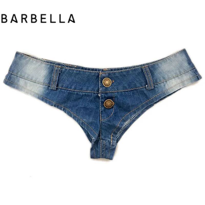 Summer Sexy Womens Mini Low Waist Button Fly Denim Jean Shorts Ultra Low Rise Club Booty Wear Short Pants Shorts Panties