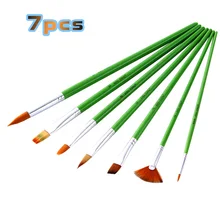 ZONE 7 шт нейлоновые кисти для рисования разный размер, форма экологическая зеленая кисть Handel для акварельного масло гуашь краска ing Art Supply