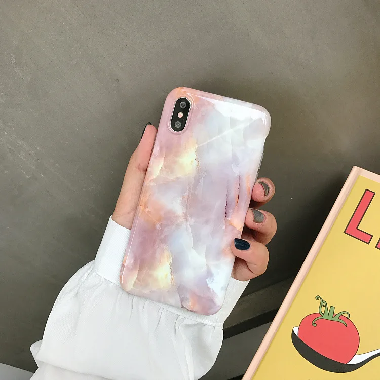 

Retro silicone marble Phone Case for iPhone 8 8Plus 6 6s plus 7 7Plus X XR XSMAX Soft TPU vintage style Pattern seal no fading