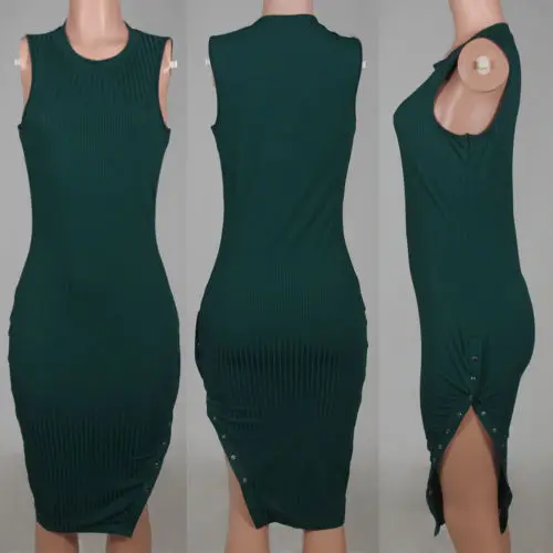 Single Slit Neck Sheath Dress