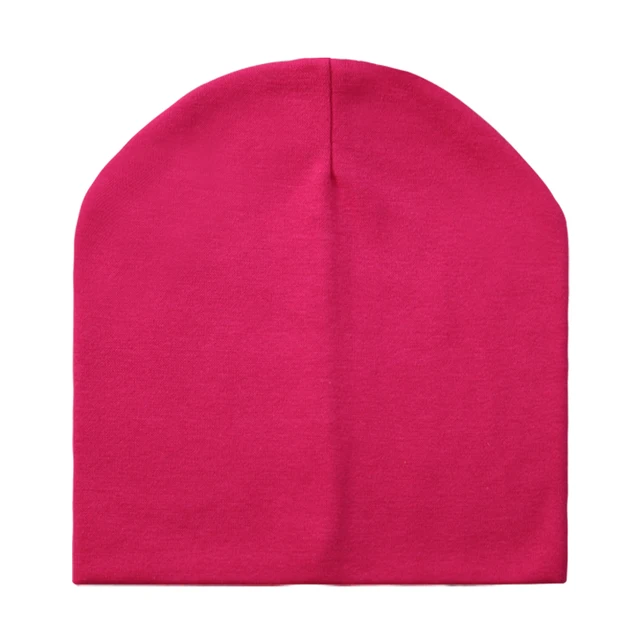 Baby Hats Cotton Solid Color Baby Cap Children's Beanie Hat For Boys And Girls Kids Boys Winter Hat Rose Red