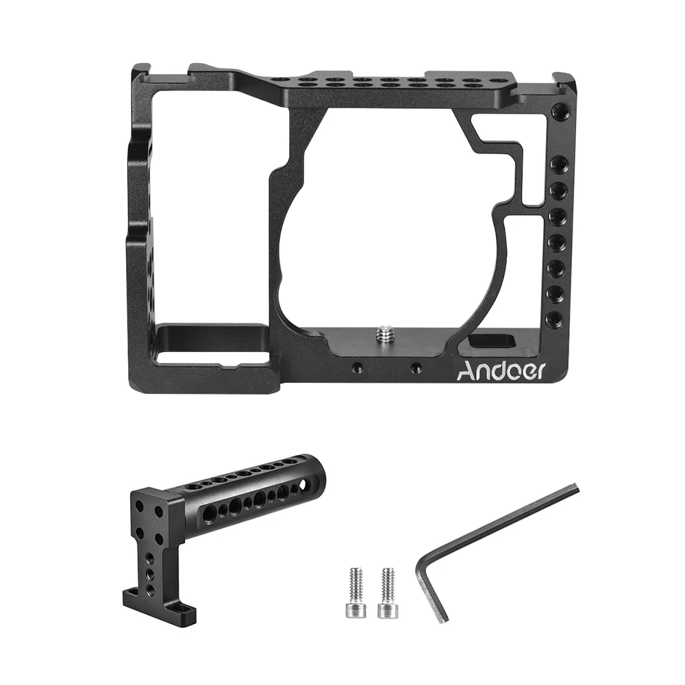 Andoer алюминиевый сплав камера клетка+ верхняя ручка+ стержень комплект базовой плиты Видео решений стабилизатор системы для sony A7/A7R/A7S камера