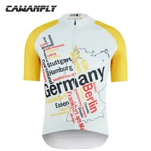 

Pro Team white yellow germany turker Breathable Outdoor Sport Cycling short sleeve Shirts MTB Cycling Clothing Maillot Ciclismo