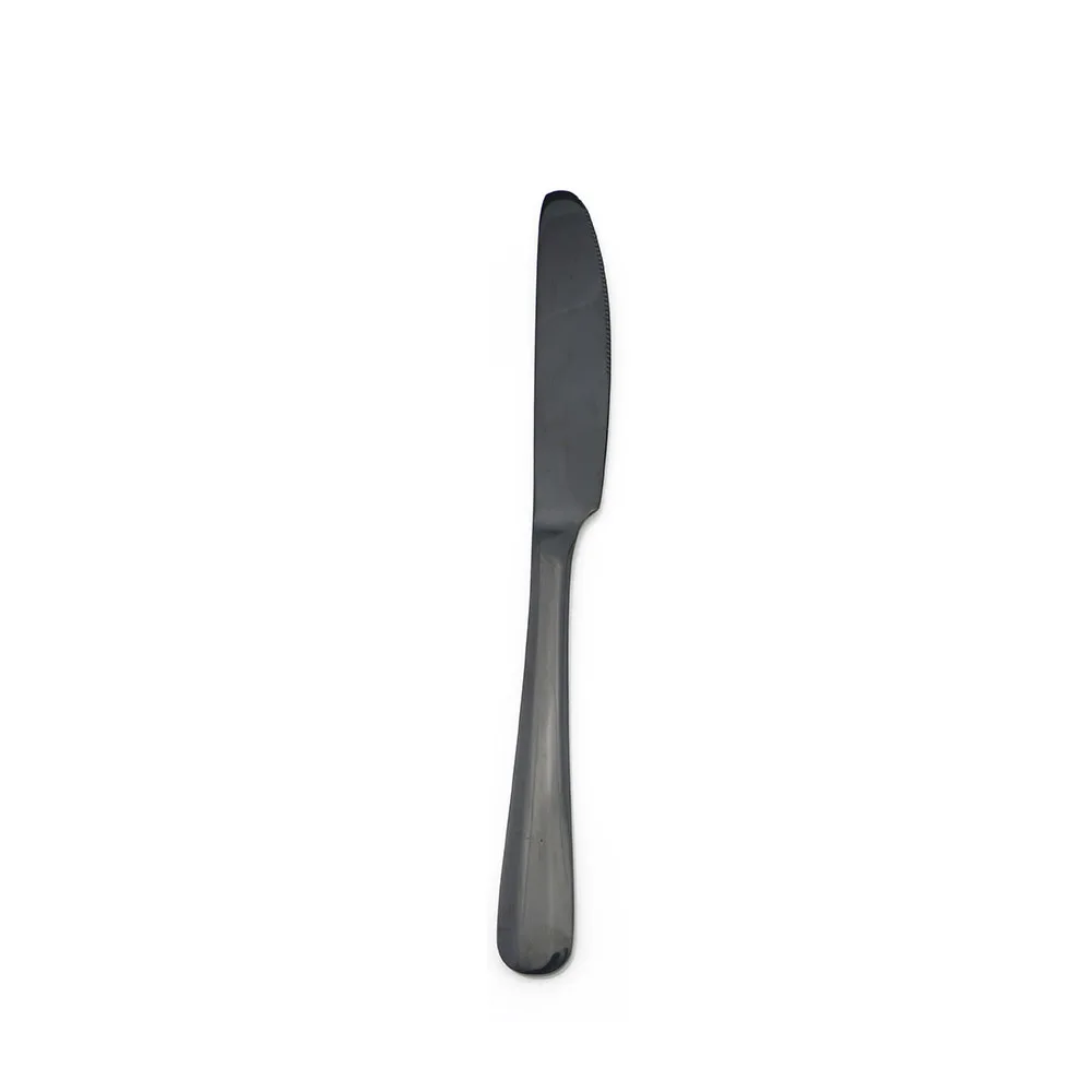 Черный набор столовых приборов набор посуды 304 из нержавеющей стали Острый вилка и стейк-нож чайная ложка набор посуды - Цвет: Dinner Knife