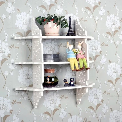Wood wall shelf hanging screen TV setting wall decorative shlef creative grid shelf