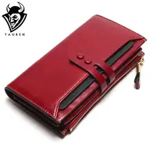 Tauren font b 2017 b font New Women Wallets Genuine Leather High Quality Long Design Clutch