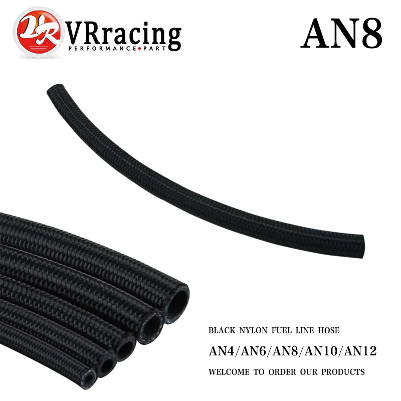 VR RACING 8 AN 8AN AN8 черный нейлоновый плетеный шланг для топливной/нефтяной/газовой