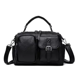 Модный бренд Для женщин мягкий PU кожа сплошной Сумки Курьерские сумки Повседневное сумка практические мульти-карман Дизайн сумки на плечо