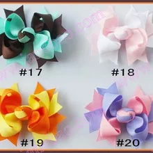 Новые 100 шт 3,5 дюймов двухцветные бутиковые бантики для волос аксессуары для волос для девочек