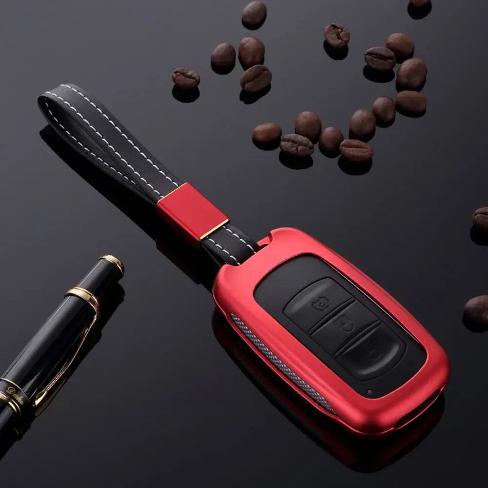 

ATOBABI Hollow Aluminum Alloy Smart Key Cover Cases For Dongfeng Fengguang 580 3 Buttons Smart Keys with Key Chain Car Styling