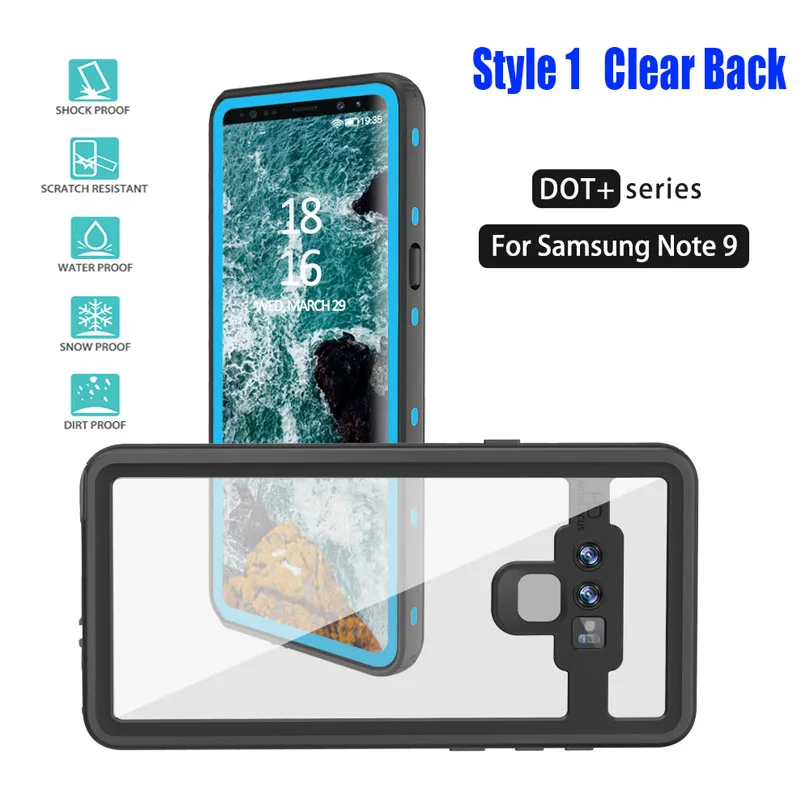 

RedPepper Dot Series IP68 Waterproof Case For Samsung Galaxy Note 9 Diving Underwater PC + TPU Armor Cover