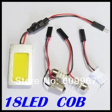 Светодиодная панель для автомобиля 18 светодиодный 3 Вт SMD COB светодиодный автомобильный панельный светильник интерьерный комнатный купол автомобильный светильник лампа с 3 адаптерами
