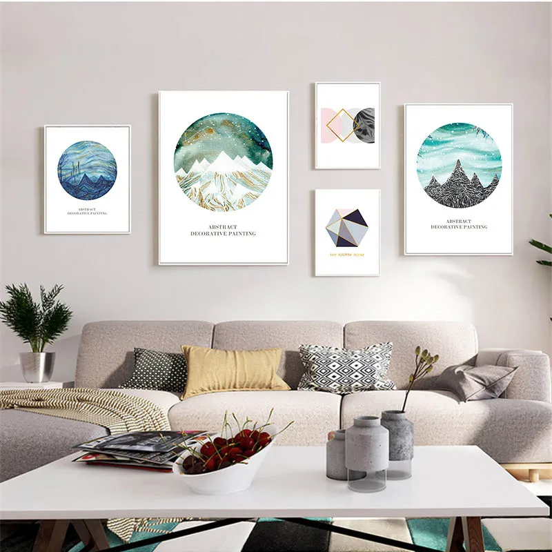 5Pcs/Set Abstract Nature Painting Picture Room Wall Mural Decor Unframed 