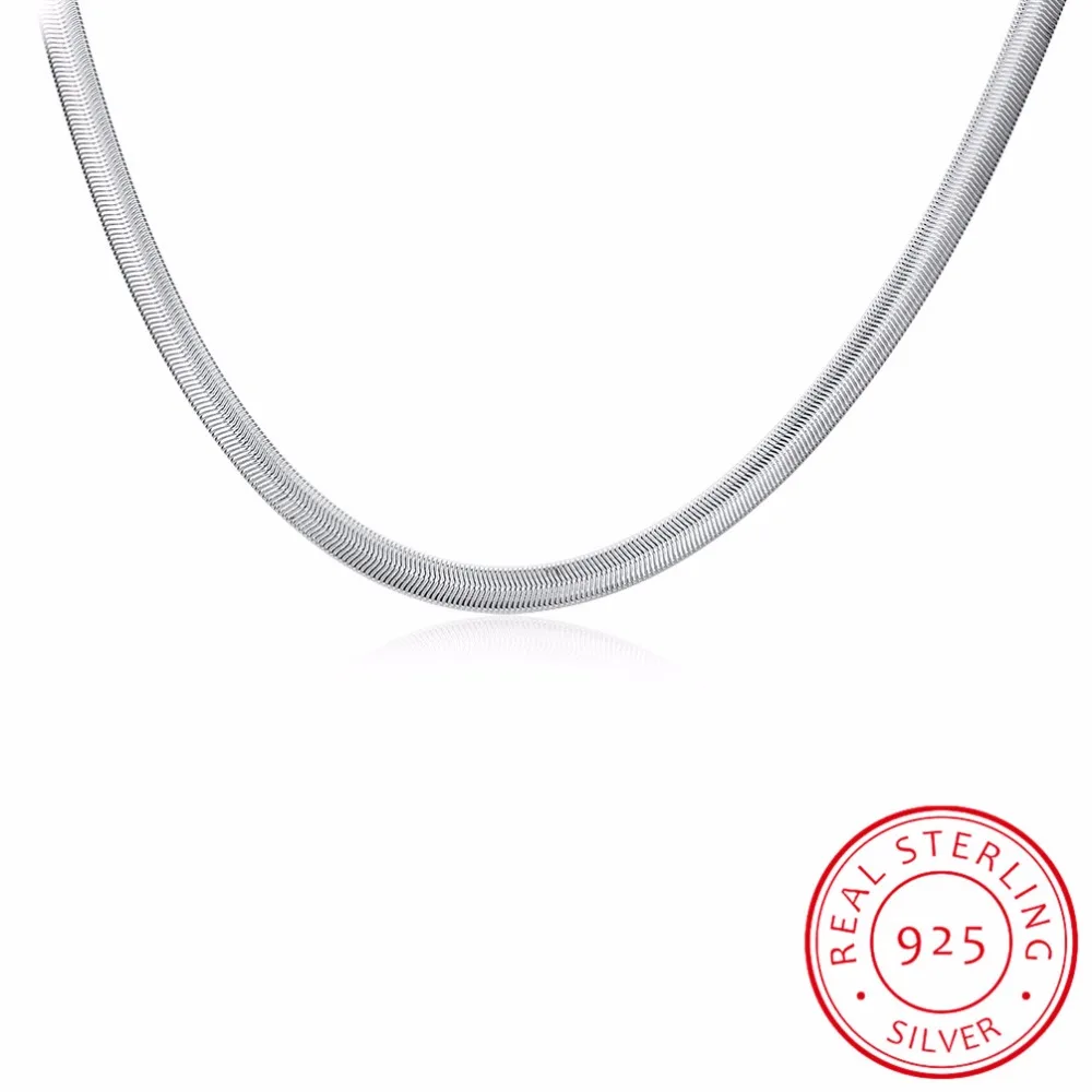 

Men Fine jewelry 925 Sterling silver necklace 6MM Thick soft snake bone chain Necklace Men jewelry Gift for boyfriend Brand Fine