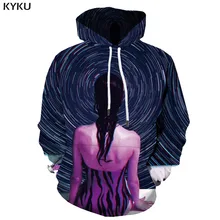 KYKU 3d Hoodies Psychedelic Hoodie Men Character 3d Printed Dizziness Hoodie Print Gothic Hooded Casual Harajuku Hoody Anime
