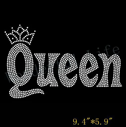 Free Shipping queen with crown words hotfix rhinestone iron on transfers design for clothinhg | Дом и сад