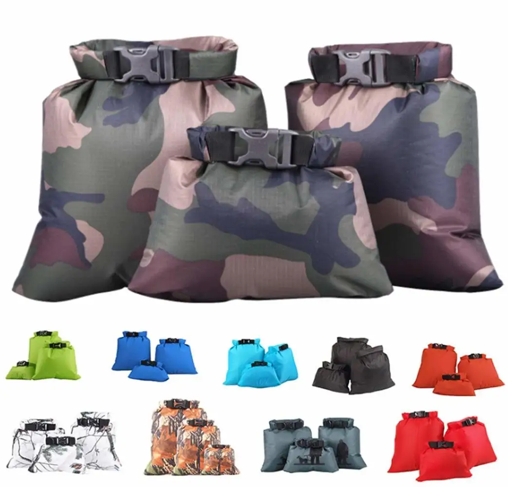 

3-Pack 1.5L+2.5L+3.5L Dry Sack Waterproof Floating Dry Gear Bags for Boating Kayaking Fishing Rafting Swimming Camping Canoeing