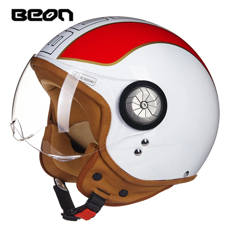 BEON moto rcycle шлем 3/4 с открытым лицом ретро-шлем capacete DOT Сертифицированный для мужчин и женщин cascos para moto половина шлем - Цвет: 3