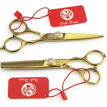 530#5,5 ''бренд фиолетовый дракон высшего класса Парикмахерские ножницы 440C 62HRC Парикмахерские ножницы для резки Thinning ножницы для волос