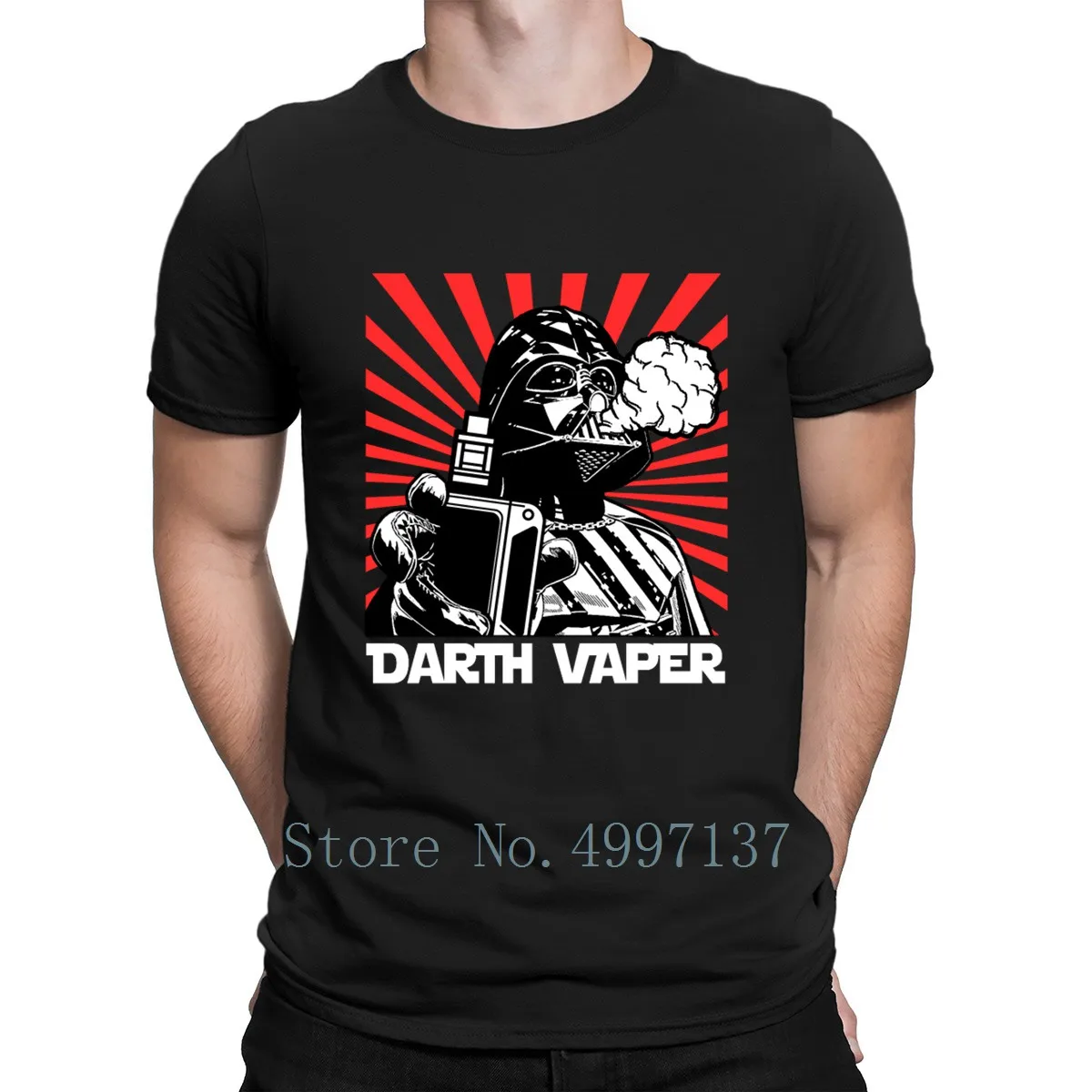 

Darth Vaper Vaping Vape Design T Shirt Size S-3xl Basic Spring Autumn Designer Pictures Crazy Normal Short Sleeve Shirt
