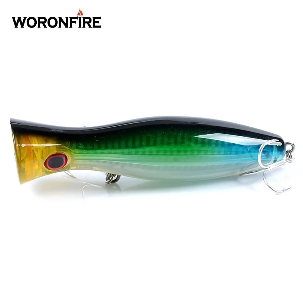 

Sea Fishing Big Popper Lures 12cm 40g Laser Coating Top Water Fishing Hard Bait Poper Crankbait Wobblers For Pike Bass