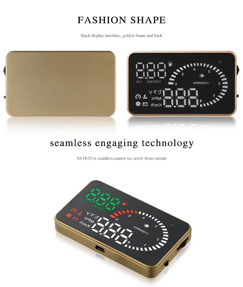 Дисплей на голову X6 " Авто Hud скорость превышения скорости напряжения OBD2 сигнализация лобовое стекло проектор заглушка OBDii Автомобильный измеритель скорости