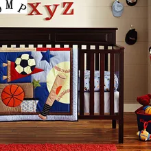 Промо-акция! 6 шт. вышивка детское постельное белье хлопок детская кроватка набор стеганое одеяло для детской кроватки/кровати вокруг/матрас крышка(бампер+ одеяло+ покрывало