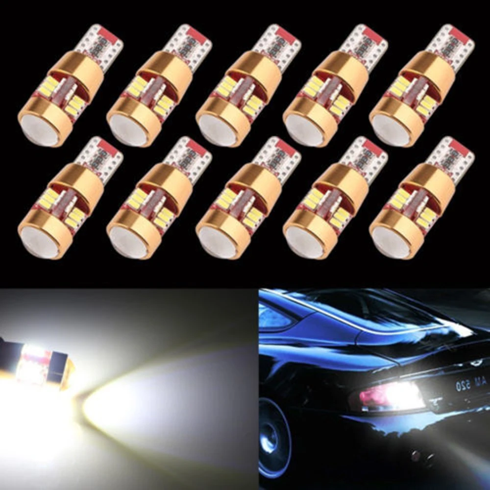 YSY 10Pcs/lot Canbus Error Free T10 W5W LED Light Bulb Lamp 3014 27SMD with len can bus led lights cars white | Автомобили и