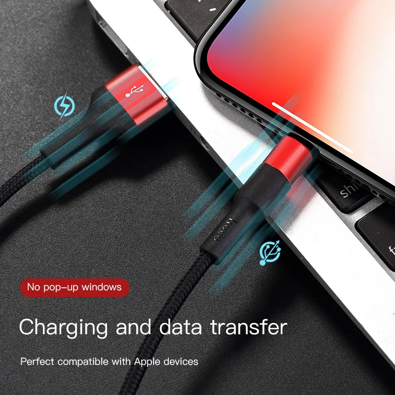 HOCO USB кабель для iPhone 11X8 7 6 5 6s plus, кабель для быстрой зарядки телефона, USB кабель для передачи данных для Apple IOS 11 iPad, USB кабель для зарядки