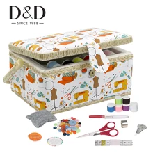 Домашняя швейная корзина для хранения с швейным инструментом аксессуары из хлопчатобумажной ткани и дерева склад для принадлежностей коробка наборы для шитья подарок для мамы