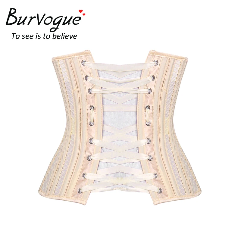 Burvogue корсет под грудь с двойными стальными косточками, дышащий ...