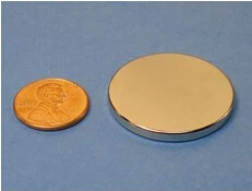 

NdFeB Disc Magnet 1 1/4" dia.x1/8" thick Neodymium Permanent Magnets Grade N42 NiCuNi Plated Axially Magnetized ems SHIPPED