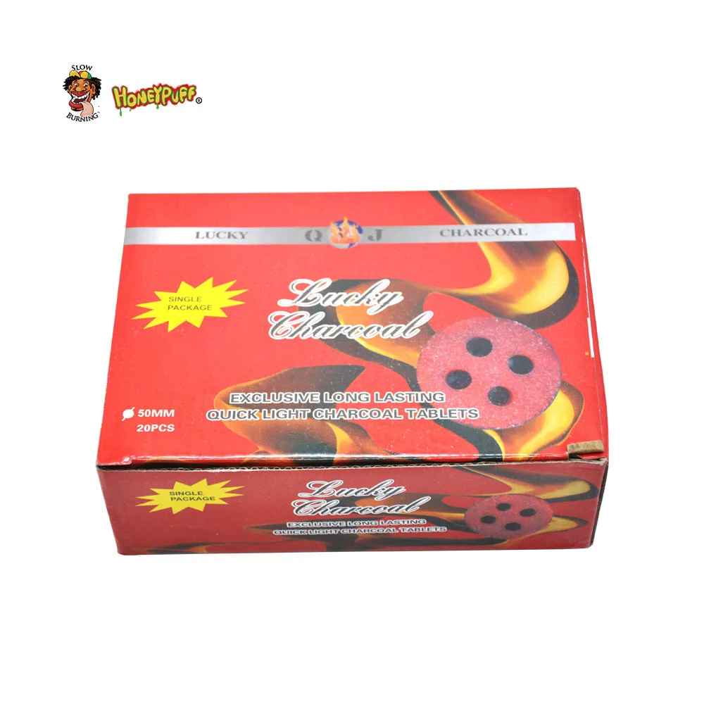 

HONEYPUFF LUCKY Round Pupil-Shaped Shisha Hookah Charcoal Quick-Lighting Long Time 4 Round Hole Burns More Fully Chicha Charcoal