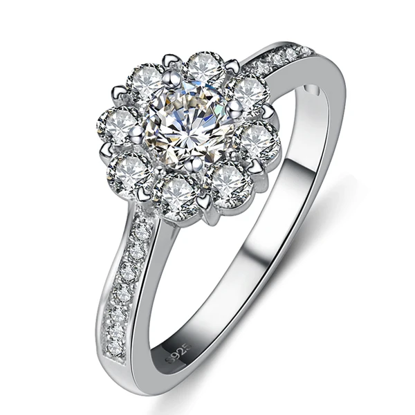 

2017 New arrival shiny CZ zircon Valentines Gift 925 sterling silver wedding finger ladies`rings jewelry drop shipping women