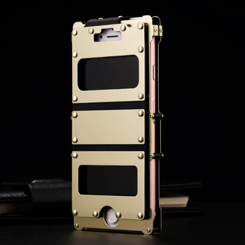 

Luxury 24K Gold-plated Metal Case For Apple iPhone 7/ 7 Plus/ 8/ 8 Plus/ 6 6s/ 6s Plus Stainless Steel Vertical Flip Case Cover