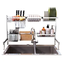 304 Stainless Steel Kitchen Shelf Rack Drain Storage  Plate Dish Cutlery Cup Drain Rack Organizer