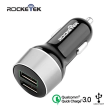 Rocketek Мульти usb Автомобильное зарядное устройство 2.4A 2 USB быстрая зарядка QC 3,0 2,0 5V 9V 12V телефон адаптер аксессуары автомобиль-зарядное устройство