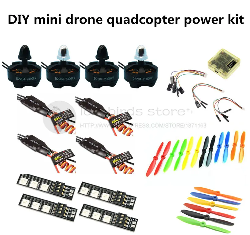 

DIY quadcopter power kit CC3D + D2204 2300KV + EMAX BLheli 12A ESC+5045/6045 propellers for QAV250 / nighthawk 250 / Robocat 270