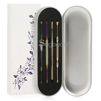 

4pcs Ear Wax Pickers Cleaner Stainless Steel Earpick Wax Remover Curette Ear Pick Cleaner Ear Cleaner Spoon Ear Health Care Tool