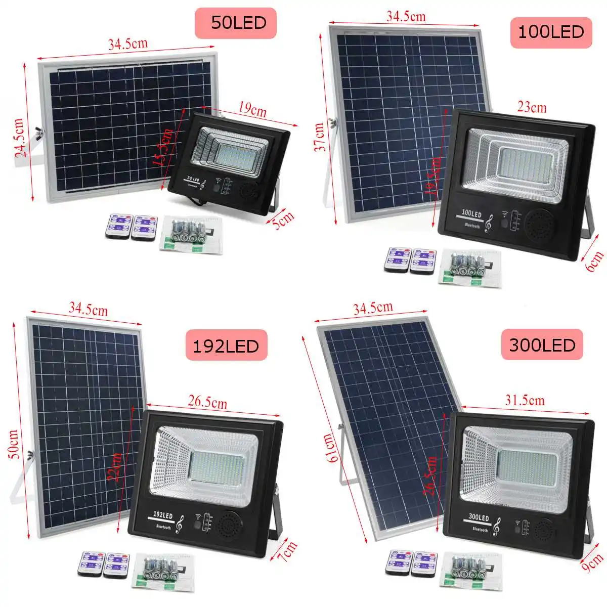 Lâmpada ao ar Água de Poupança Luz de Inundação Ip67 à Prova Livre 300 Led Energia Solar w 200 Música Bluetooth Alto-falante Dip67 50 - 100 192 3 300 led energia solar 50 w 100