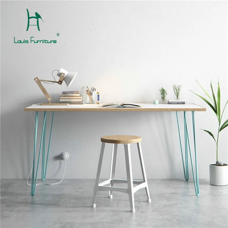 

Louis Fashion Office Desks Modern Simple Solid Wood