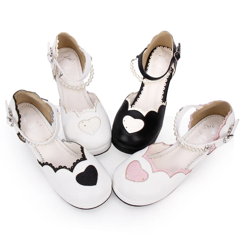 

Angelic imprint The princess shoes Chunky Heel Women lolita Pumps Sweet Lovely High Heels Lolita Shoes size 35-46 8952