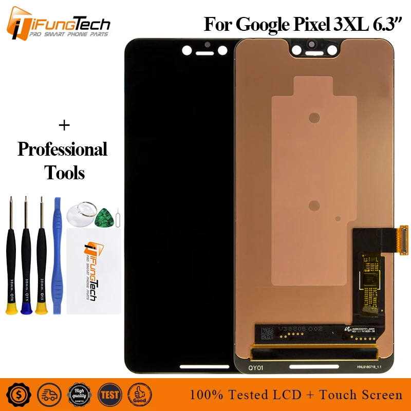 

100% Super AMOLED LCD Original For Google Pixel 3 XL LCD For Google Pixel 3 xl Display LCD Screen Touch Digitizer Assembly