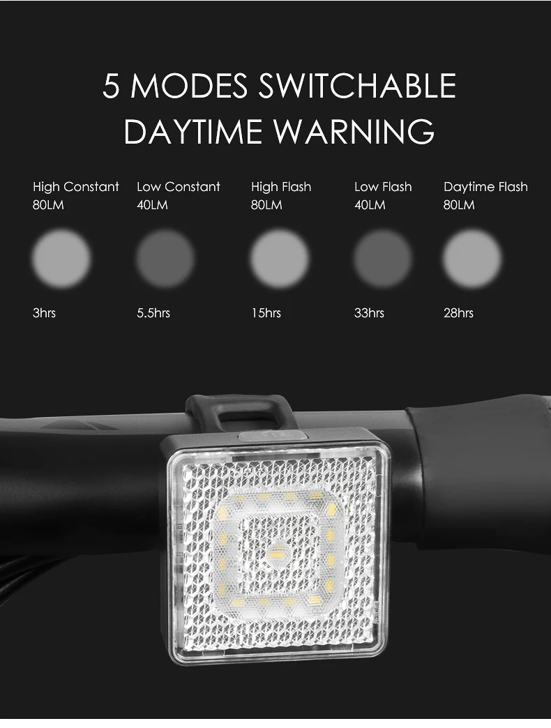GACIRON 80 люмен умный Велосипедный свет велосипедный передний задние стоп-сигналы водонепроницаемый прожектор Ночная езда безопасность задних фонарей