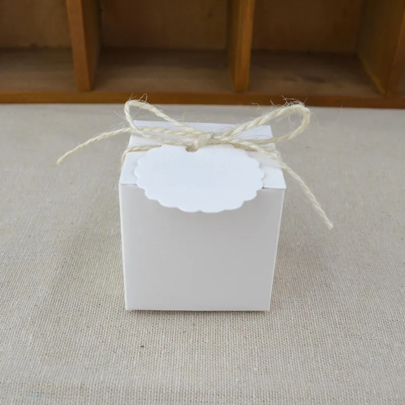 10 шт. крафт-бумага квадратная коробка для конфет с веревкой бирки подарок на свадьбу сумки пирог коробка для вечеринки Экологичные крафт-пакеты