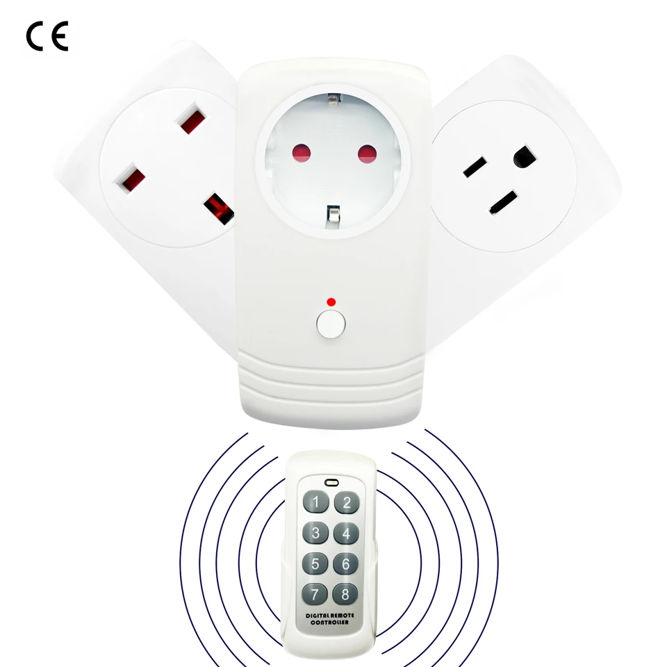 

US EU UK RF 433 MHZ Remote Switch Socket 250V Wirelesss Control Electric Universal Power Plug Outlet For Smart Home Appliance