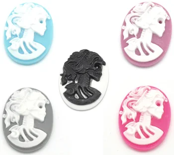 

20Pcs Mixed Skull Head Resin Beads Decoration Crafts Flatback Cabochon Scrapbooking Fit Phone Embellishments Diy Accessories