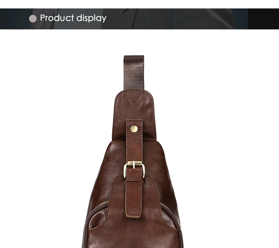 genuine leather men bag zipper crossbody bag sling bag men chest pack men messenger bags (13)